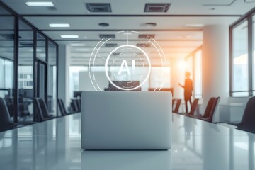 Artificial Intelligence Automation in Modern Corporate Office Workspace