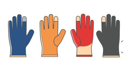 Obraz premium Work Gloves Line art modern color style illustration