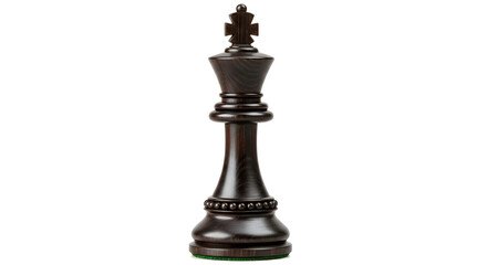 Fototapeta premium Black chess queen piece standing upright isolated on transparent background high resolution png cutout
