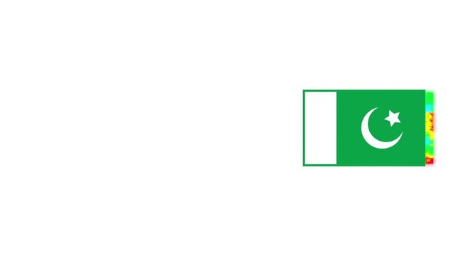 Pakistan flag animation video with a noise effect 
