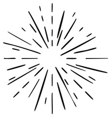 Fototapeta premium Abstract starburst illustration in black and white, retro style, vector design element.