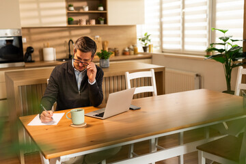 Businessman Working From Home Office