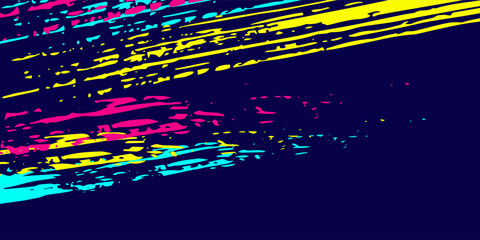 Vibrant urban street background with neon blue, yellow and pink paint splash design. Colorfull background. Grunge grafity style concept. Modern design © M.I.Arfad