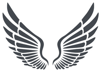 Obraz premium Stylized wings illustration graphic design element for symbol and freedom