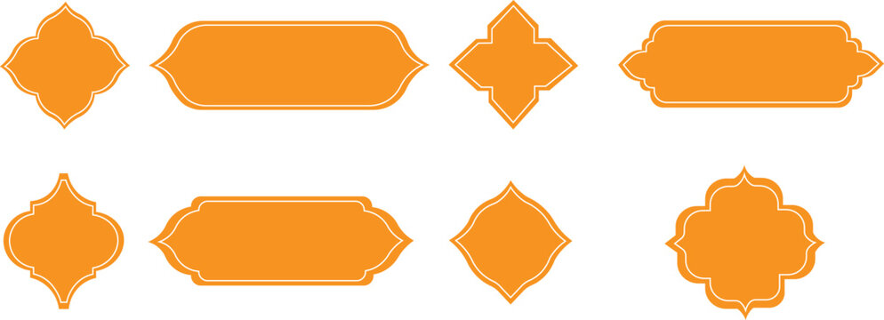 Islamic vintage Frame design borders heading Shape Vector Design. Ramadan Vintage Pattern. vector