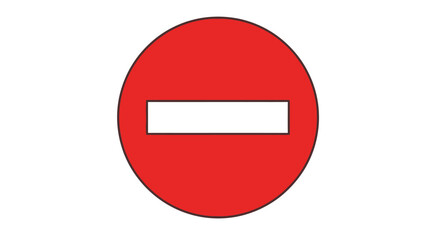 Vector illustration of a red round no parking and no entry traffic sign icon isolated on white background