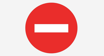 Vector illustration of red round no parking and no entry traffic signs isolated as warning symbols icons