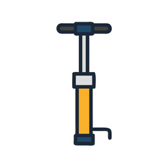 Naklejka premium Isolated illustration of a portable hand pump for inflating tires and tubes