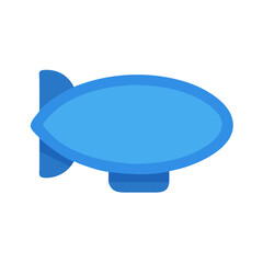Isolated flat icon illustration of a blue airship on a solid black backdrop © Sharuzzaman