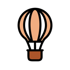 Obraz premium Graphic hot air balloon on black background suitable for minimal designs