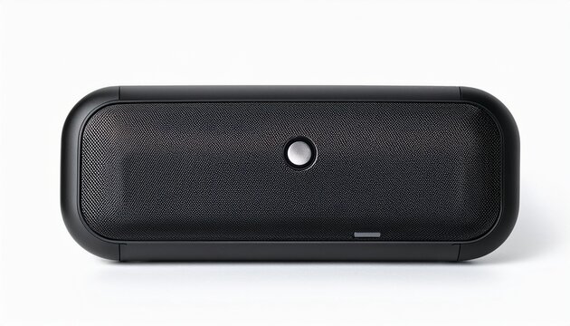 black portable bluetooth speaker isolated on white background