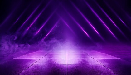 purple concrete marble stone floor with smoke float use as background for advertising abstract neon violet background smoke smog empty dark scene neon light spotlights concrete floor