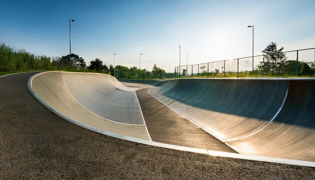 undulating asphalt pump track a professional track for cycling skateboarding and rollerblading
