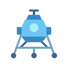Stylized Lunar Lander Icon with Blue Tones on Black Background © Sharuzzaman