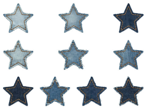 Denim Stars: Collection of Blue Jean Star Shapes