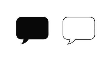 Fototapeta premium Two speech bubbles one solid black one outlined in white