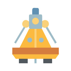 Flat illustration of a lunar lander on a black background © Sharuzzaman