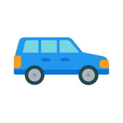 Fototapeta premium Blue SUV graphic illustration on a black background for commercial purposes