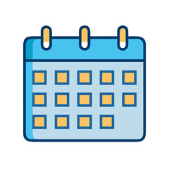 Stylish calendar icon on black background illustrating planning and time management