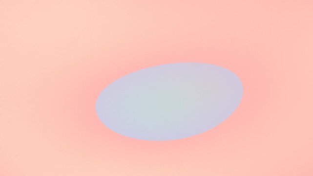 Soft Peach Background with Light Blue Oval Abstract Shape for Modern Design.
