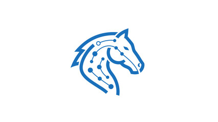 Fototapeta premium Cybernetic Horse Head Logo