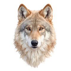 Obraz premium Realistic wolf head illustration with detailed fur texture isolated on a transparent background 