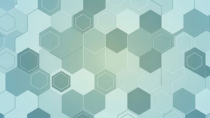 Modern hexagonal pattern background with soft teal and blue gradient geometric shapes