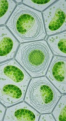 Microscopic View of Plant Cells with Chloroplasts.