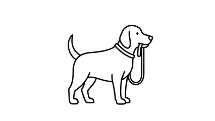 Dog Holding Leash In Mouth