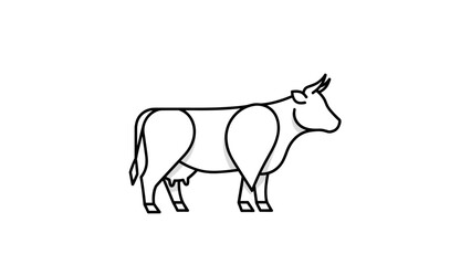 Obraz premium Minimalist Line Art Of A Cow