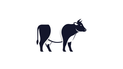Fototapeta premium Modern Abstract Cow Logo with H Letter for Dairy Industry
