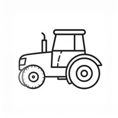 Obraz premium Black and white tractor illustration isolated on white background for farming agriculture design