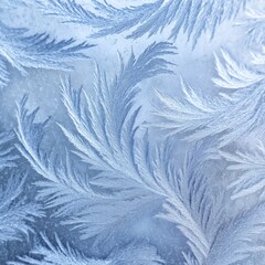 Obraz premium Frost patterns on glass creating intricate ice crystal designs