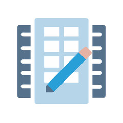 Fototapeta premium Notebook with Pencil: Flat Vector Illustration for Education and Creative Design