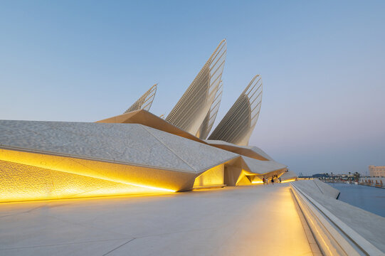 Abu Dhabi, United Arab Emirates &ndash; February 22, 2026: Striking Architecture of Zayed National Museum on Saadiyat Island
