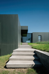 Minimalist modern house - architectural photograph.