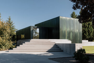 Minimalist modern house - architectural photograph.