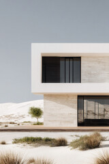 Minimalist modern house - architectural photograph.