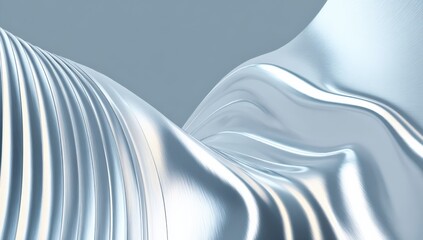 Light creates wavy shapes on a smooth surface. The patterns show depth and movement. This is found in a modern setting, likely in a building or office design