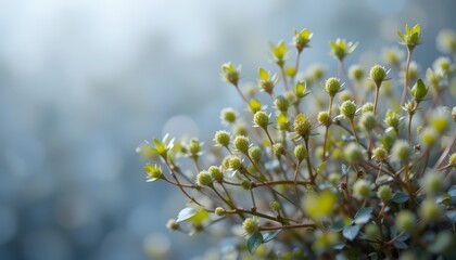 Obraz premium Small Flowering Plant Buds Close-up