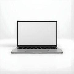 Fototapeta premium A modern laptop computer with a blank screen, perfect for business and technology presentations