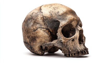 Fototapeta premium Aged human skull profile