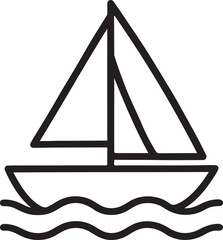 Sailboat yacht boat sea ocean travel icon