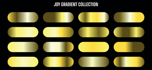 Golden gradient metallic oval shapes, for website or app UI, gradient collection, shiny gold elements, for design or branding, Isolated on transparent background, png