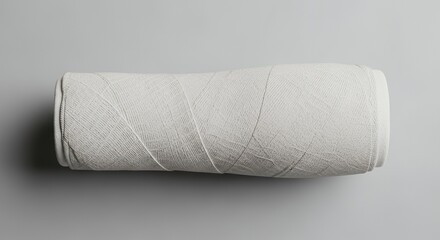 Obraz premium Rolled White Towel, Soft Texture, Minimalist Background