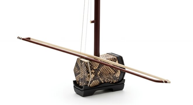 Erhu Traditional Chinese Violin Bow Isolated