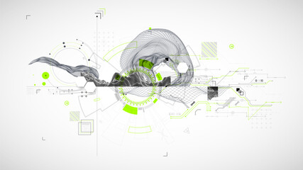 Abstract technology wireframe background. Modern science art elements. © Alex