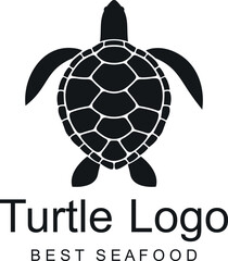 Sea turtle logo. Isolated turtle on white background. Reptile