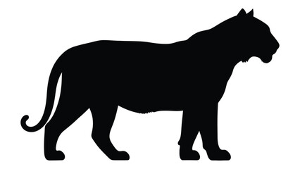 A striking silhouette of a tiger depicted in a side profile view © Payara