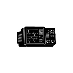 Fototapeta premium Electrocardiogram Heart Rate Monitor Medical Device Icon